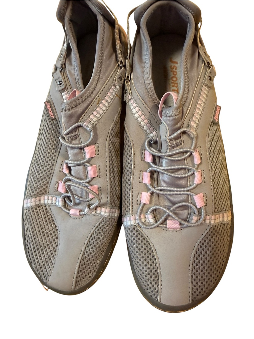 Women's Gray and Pink Athletic Slip-On Sneakers